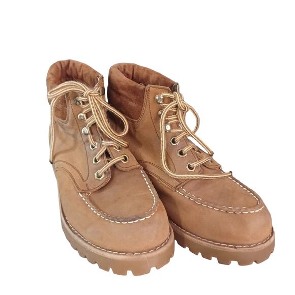 Vintgae Brown/Tan Leather and Rubber Pole Climbers. Size 8 - Picture 1 of 6